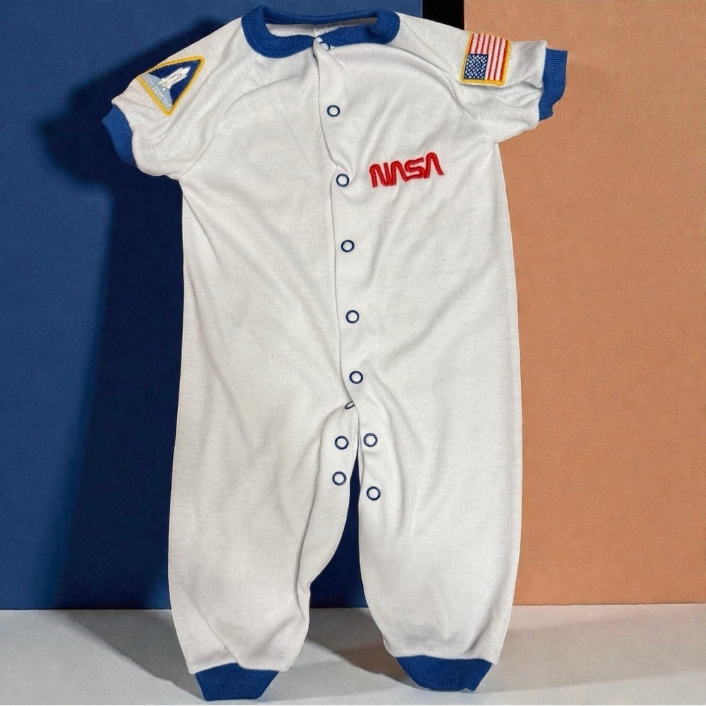 Vintage Teddy Bears NASA Astronaut Baby Romper – Size 12M (Vintage Large)